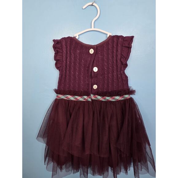 Matilda Jane Once Upon A Time Burgundy Sweater Tulle Soiree Dress Size 18-24mos - Picture 6 of 6